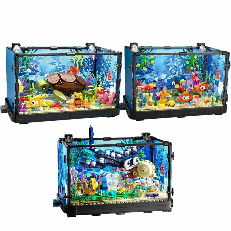 조명이 포함된 어항 빌딩 블록 세트, 수족관, 해양 거 - Ocean Aquarium 리뷰 및 가격
